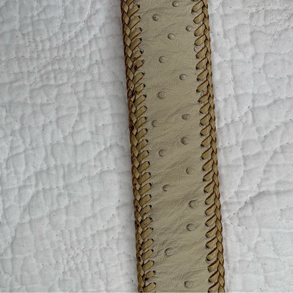 Ostrich Leather Braided Edge Belt | J.L. Barker The Diamondback | 38 - Picture 8 of 10
